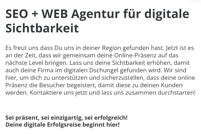 SEO Webagentur für  Goldach, Untereggen, Tübach, Rorschach, St. Gallen, Horn, Mörschwil oder Rorschacherberg, Eggersriet, Steinach