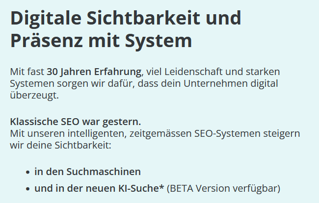 SEO Webdesign für Orselina